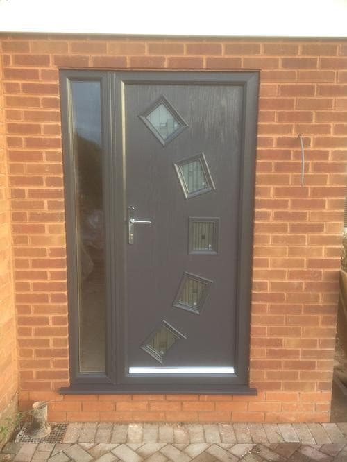 Anthracite composite door with scattered diamond glazing