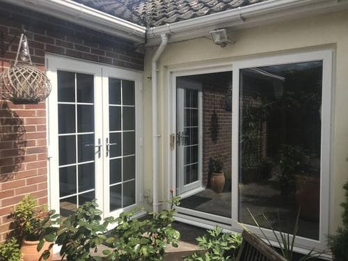 White French doors with Georgian bar glazing